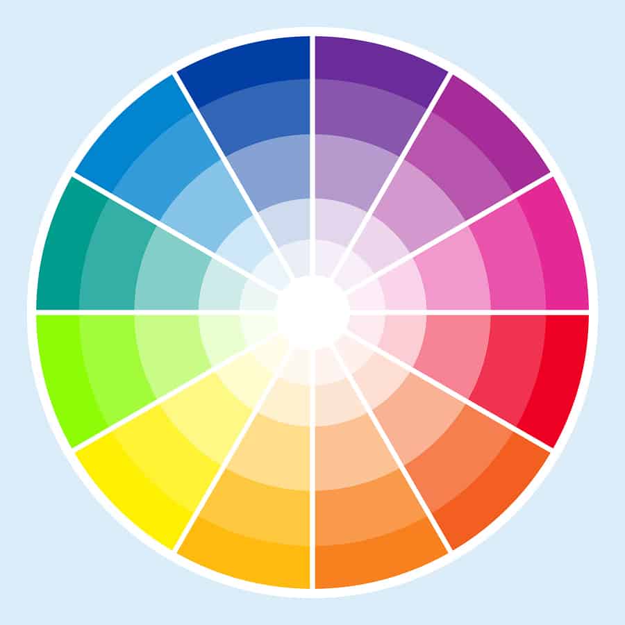 An image of a color wheel: an important tool when building graphic design philosophy.