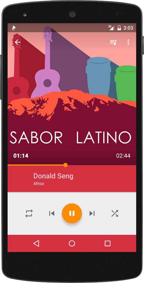 Android only mobile app UI Phonograph screenshot