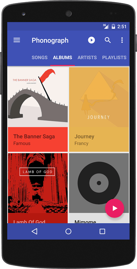 Music player Phonograph mobile app UI