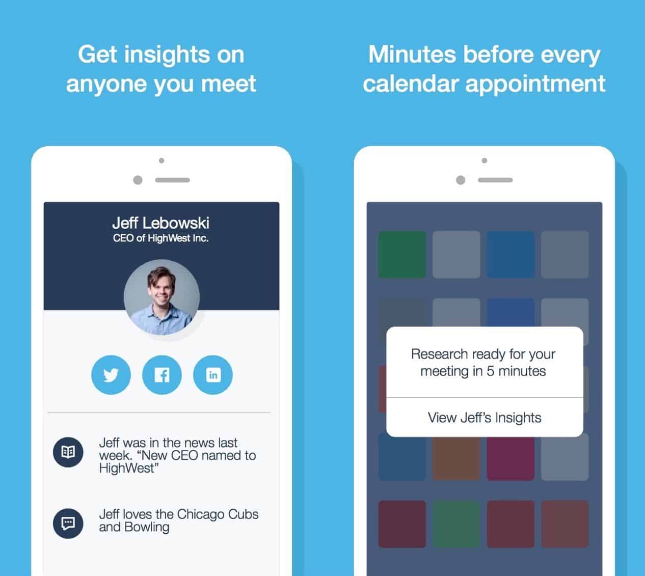 Mobile app UI Charlie your personal meeting assistant