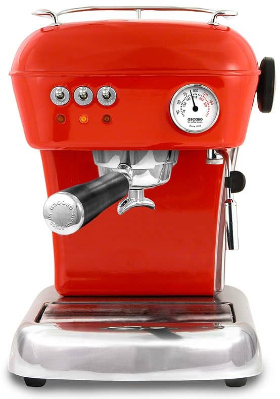 The Dream coffee maker by Ascaso comes in a variety of rich intense colors.