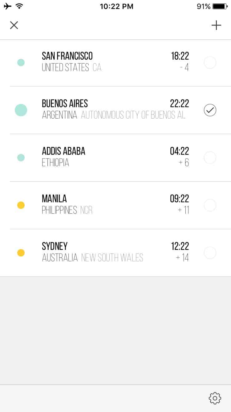 Easily add new cities to know the local time with this simple, clean and easy to use app UI design by Onetime.