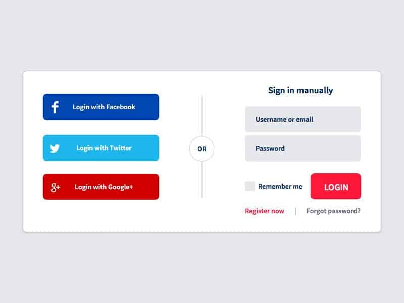 an example of integrating social login to better design for mobile user input