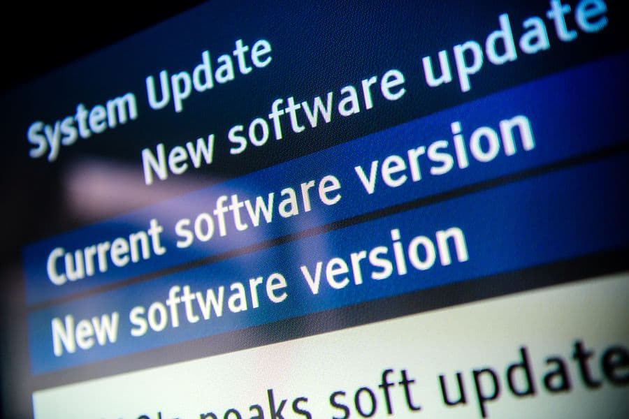 A close-up of software update notifications on a computer screen.