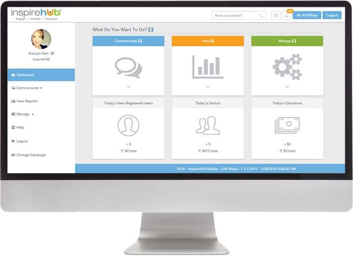A desktop view of the IHUBApp web app UI design.