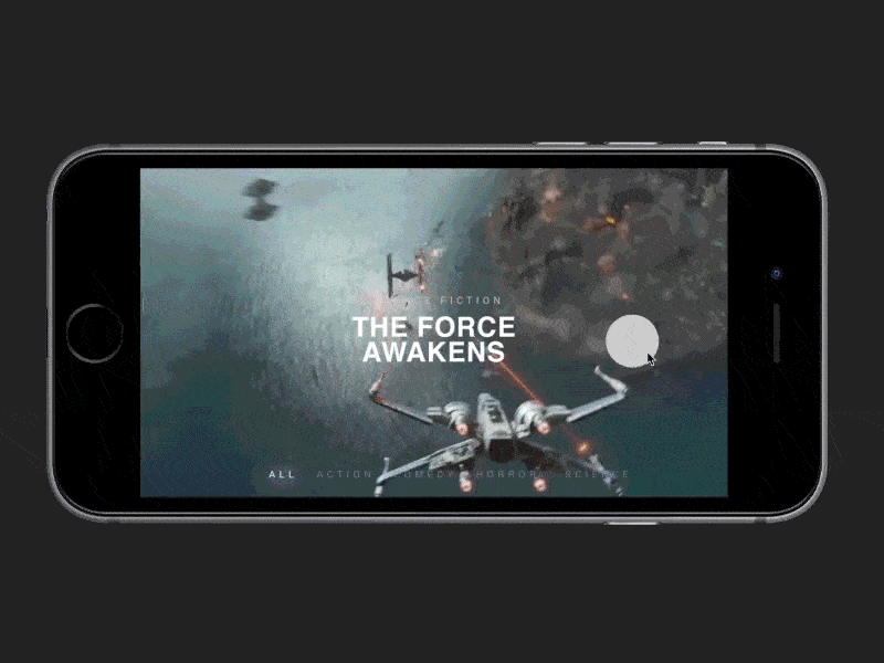 An interactive digital prototype of a movie app created by Handsome.
