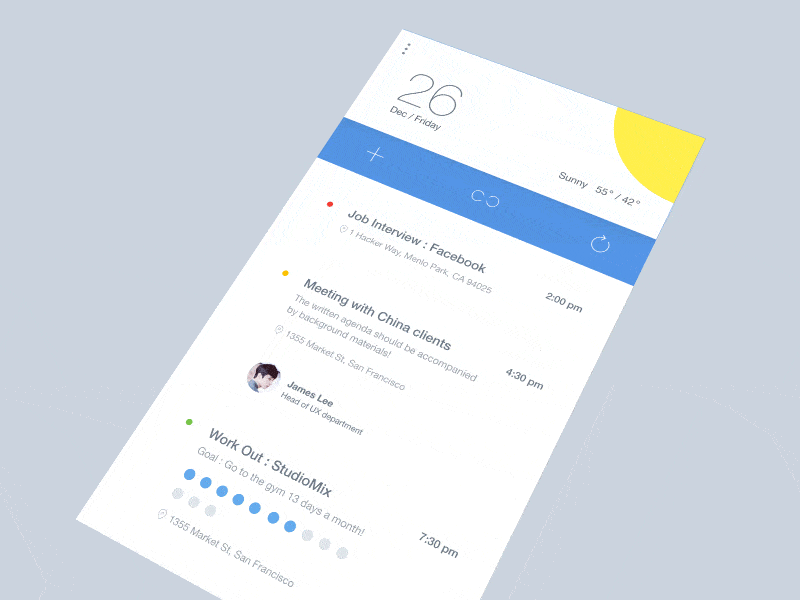 Assistant app animation interaction design by Mika Park