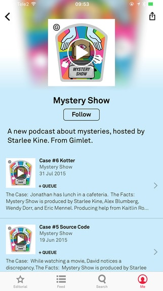 Beautiful mobile UI of Aurora podcasting app.