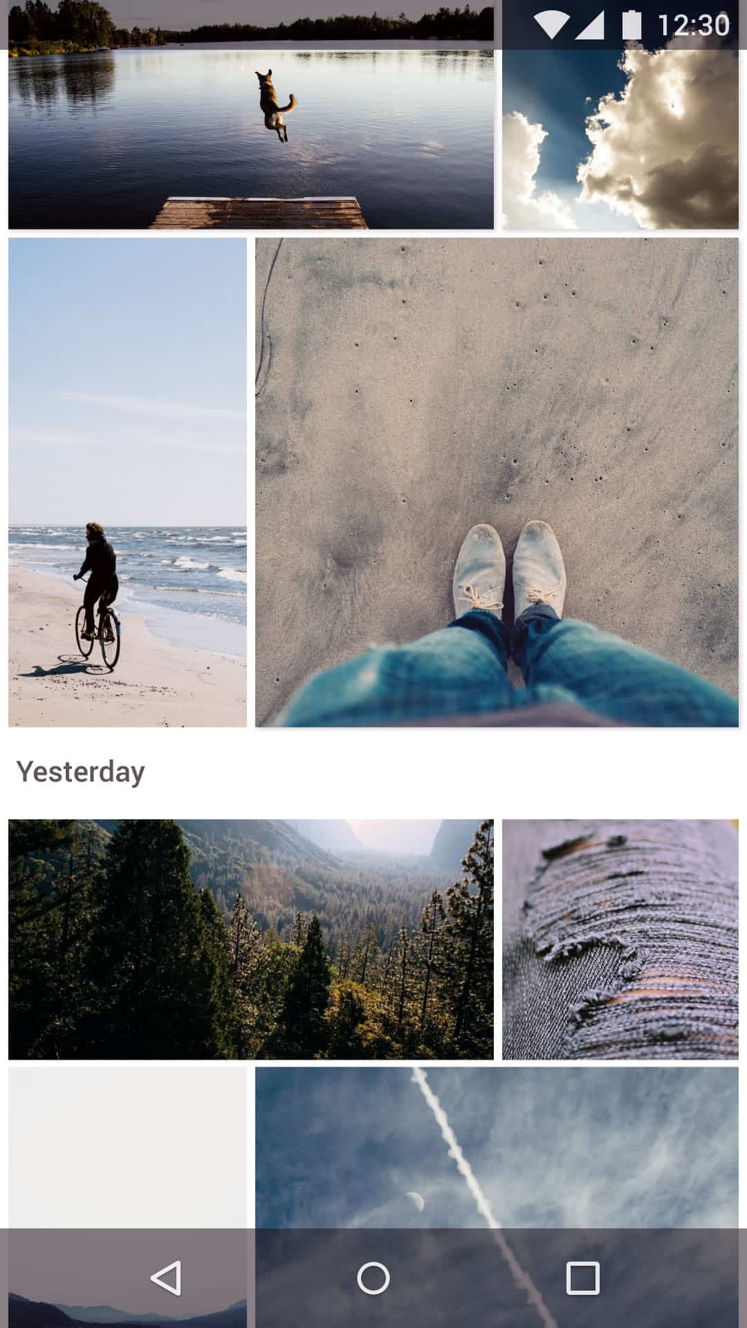 Beautiful mobile UI of Google Photos app redesign concept.