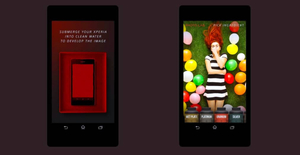 Two screenshots of photo app design for Sony by Dmitry Tsozik.