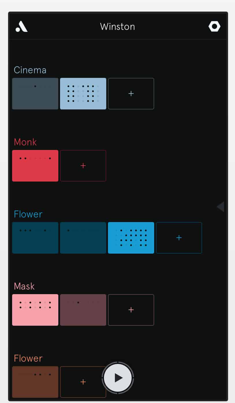 Screenshot of beautiful simple design of Auxy Music Studio app.