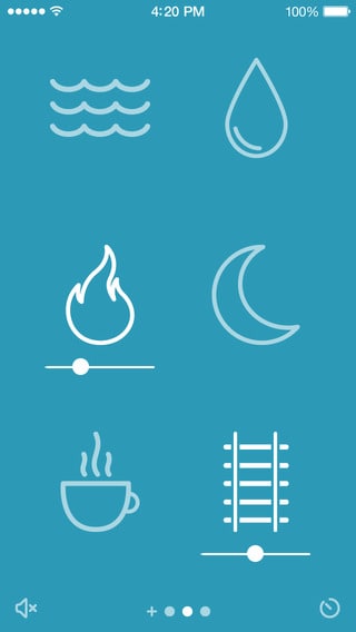 Homescreen of beautifully designed app Noisli featuring gorgeous custom icons.