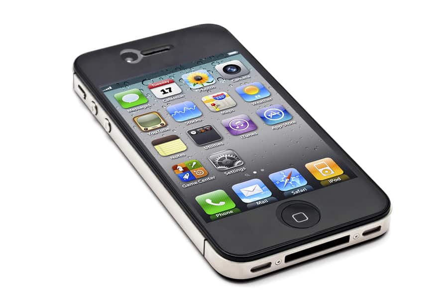 An image of a black iPhone 4S on a white background.