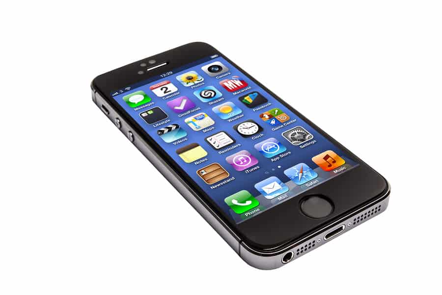 An image of a black iPhone 5 on a white background.