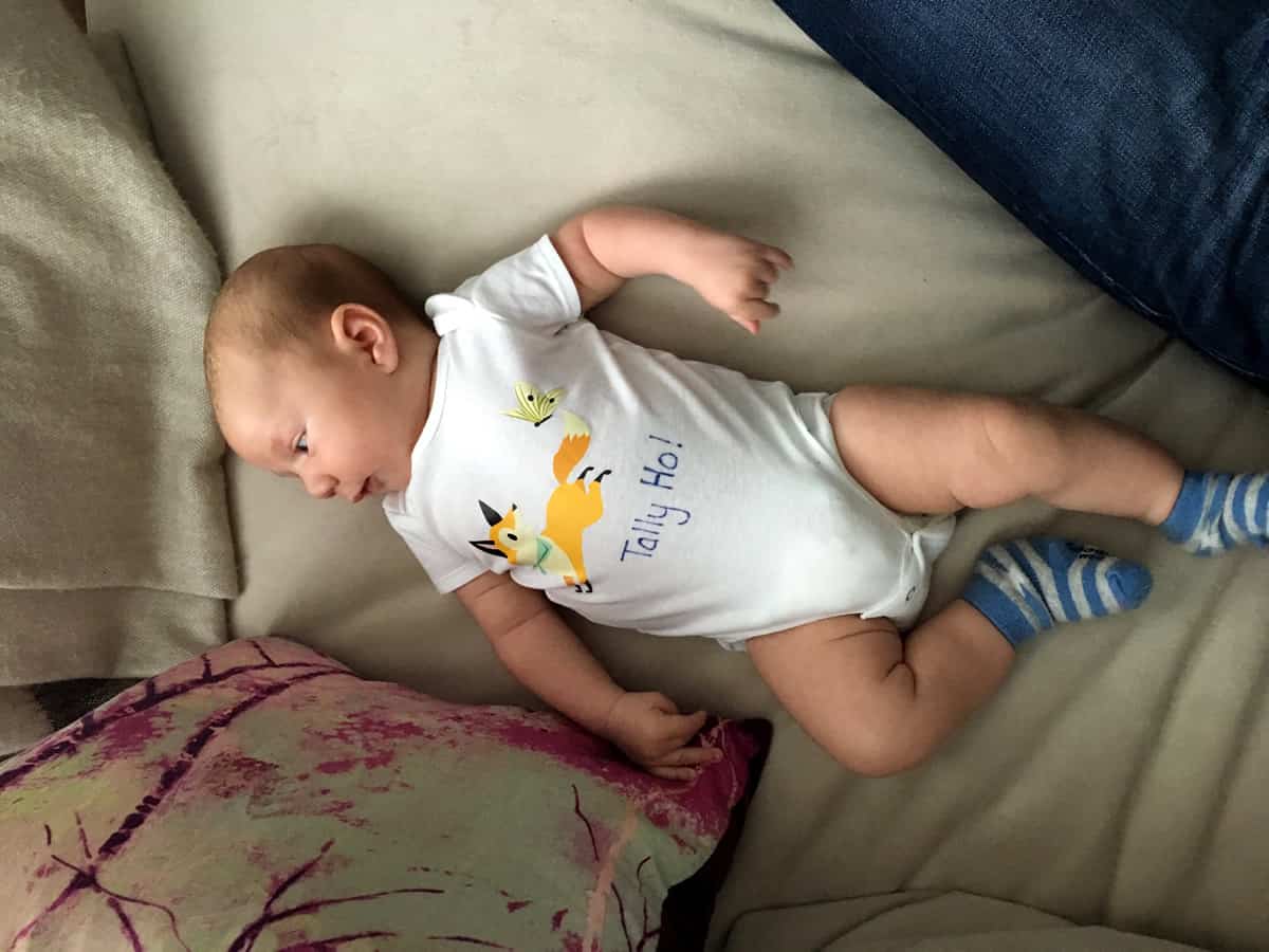 Rory Everitt’s son in a Tally Ho onesie.