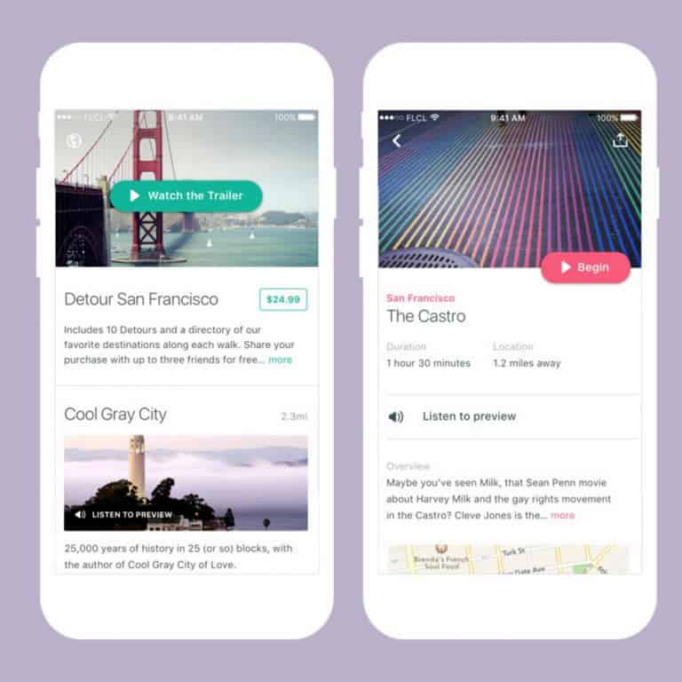 A photo of Detour app, Top 10 Mobile App UI of September 2016