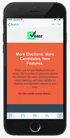 An image of Voter app, top mobile interaction design of September 2016