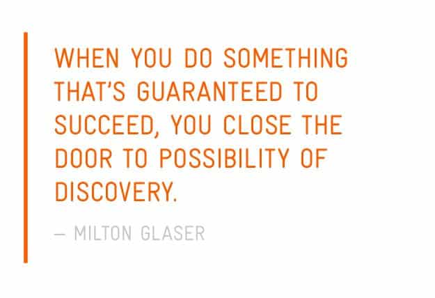 A photo of a Milton Glaser quote on a white background.