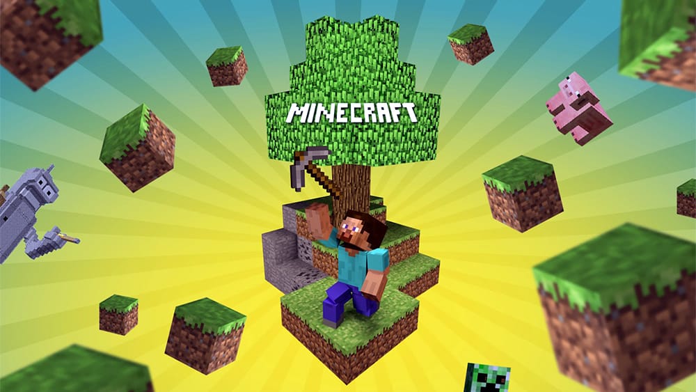 A photo of promotional art for Minecraft.