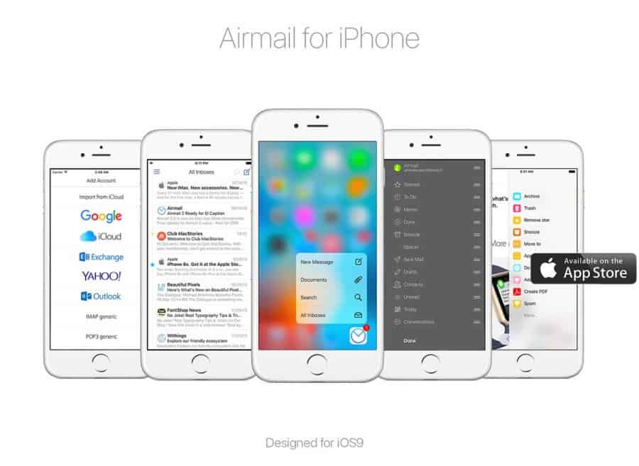 A photo of Airmail app, Best Mobile App UI Designs of 2016