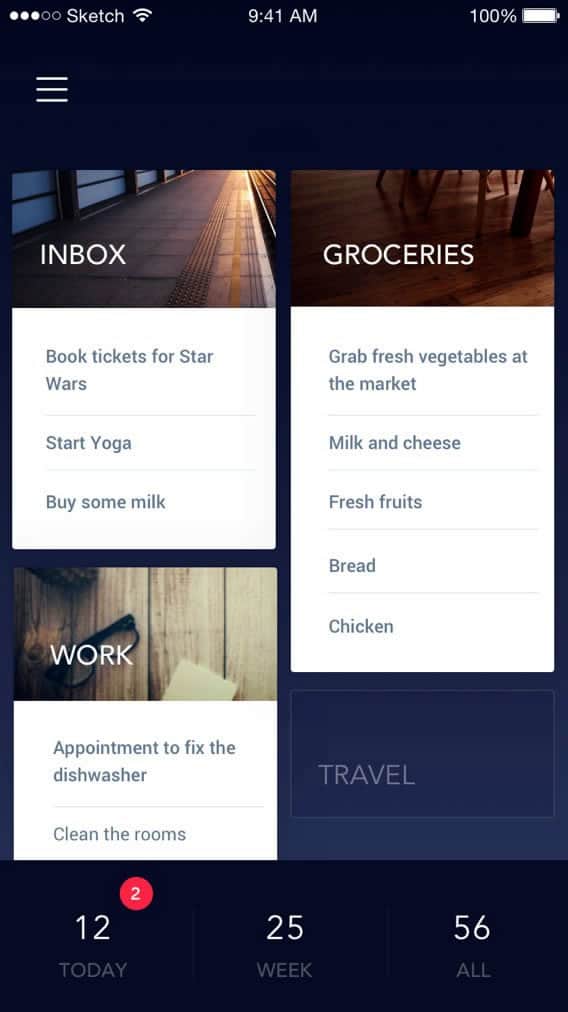 A photo of Everlist app, Best Mobile App UI Designs of 2016