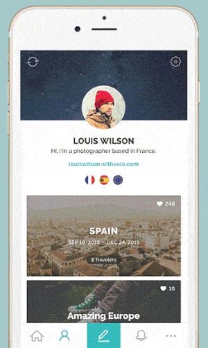 A photo of Volo app, Best Mobile Interaction Designs of 2016