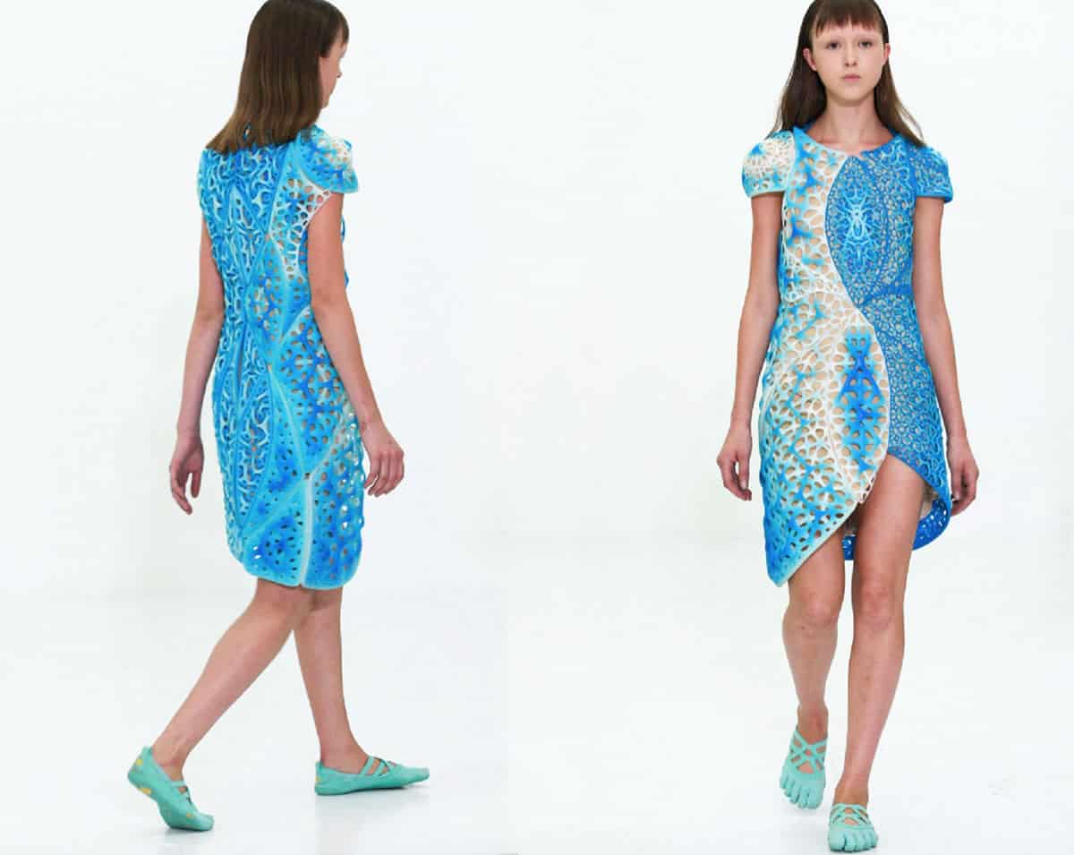 Image of a woman wearing the Oscillation dress.