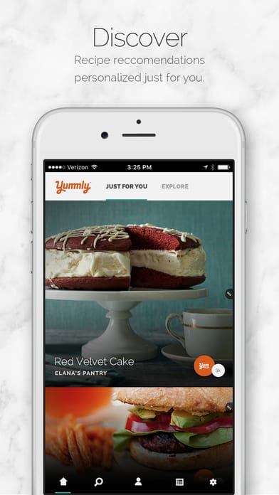 A photo of Yummly app, Top 10 Mobile App UI of October 2016