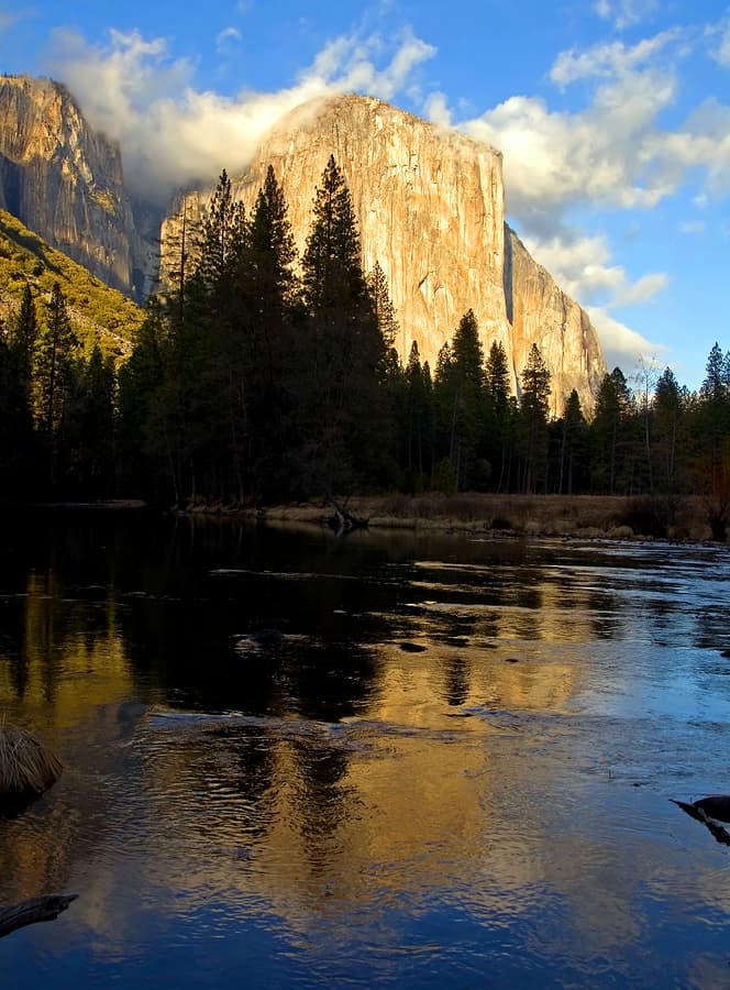 A photo of El Capitan in Yosemite National Park at sunset, showing us that Mother Nature is the master of visual design.