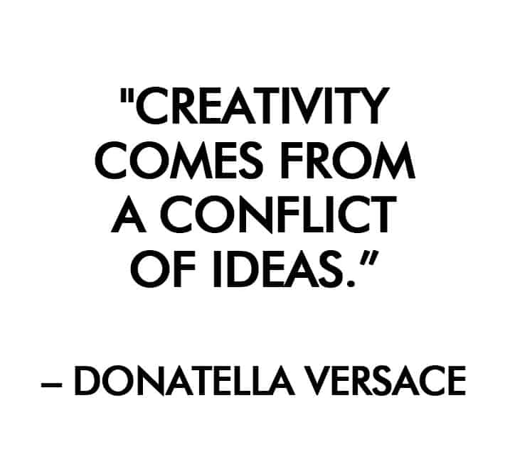 A photo of a Donatella Versace quote on a white background.