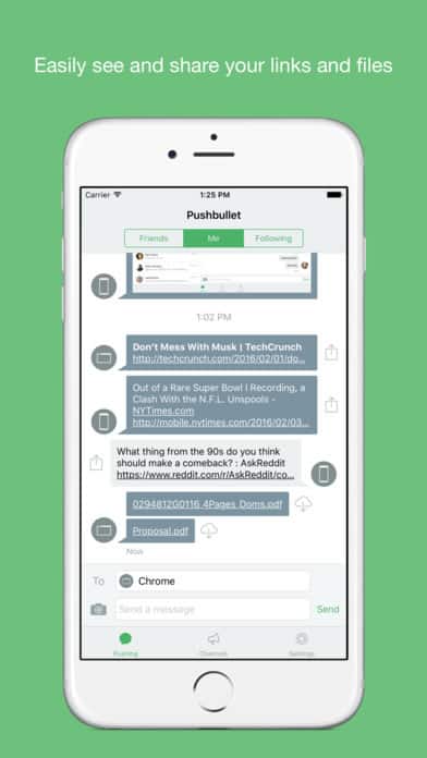 A photo of Pushbullet, Top 10 Mobile App UI of January 2017