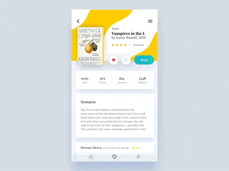 An image of the Water Effect app concept, top mobile interaction design of January 2017