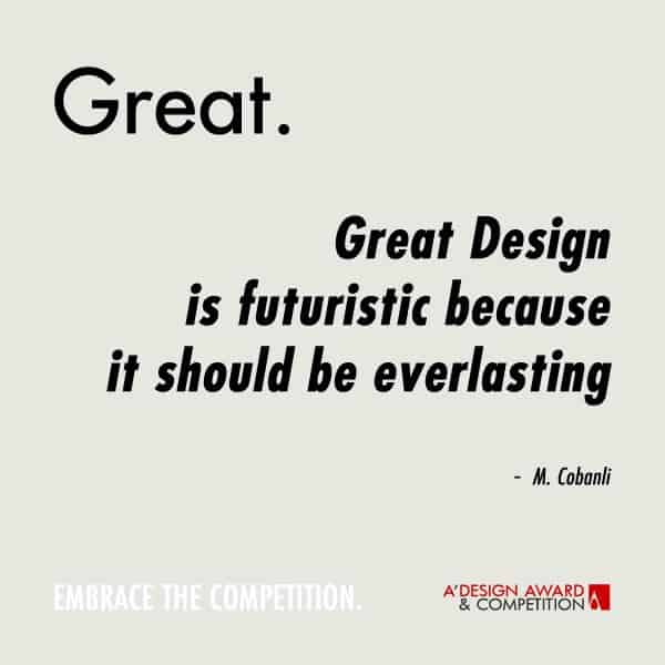 A photo of a quote about futuristic design.