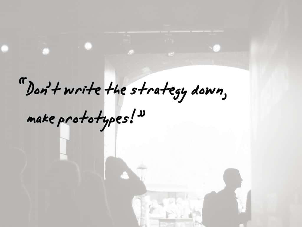 A photo of a quote about prototyping futuristic design.