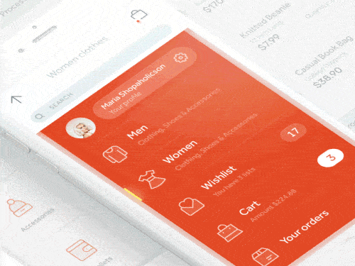 An image of the app concept Accordion Animation, top mobile interaction design of March 2017