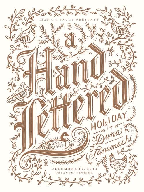 An image of Dana Tanamachi’s lettering work, an influential female designer.
