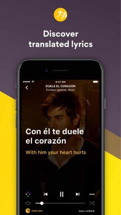 A photo of Musixmatch, Top 10 Mobile App UI of August 2017