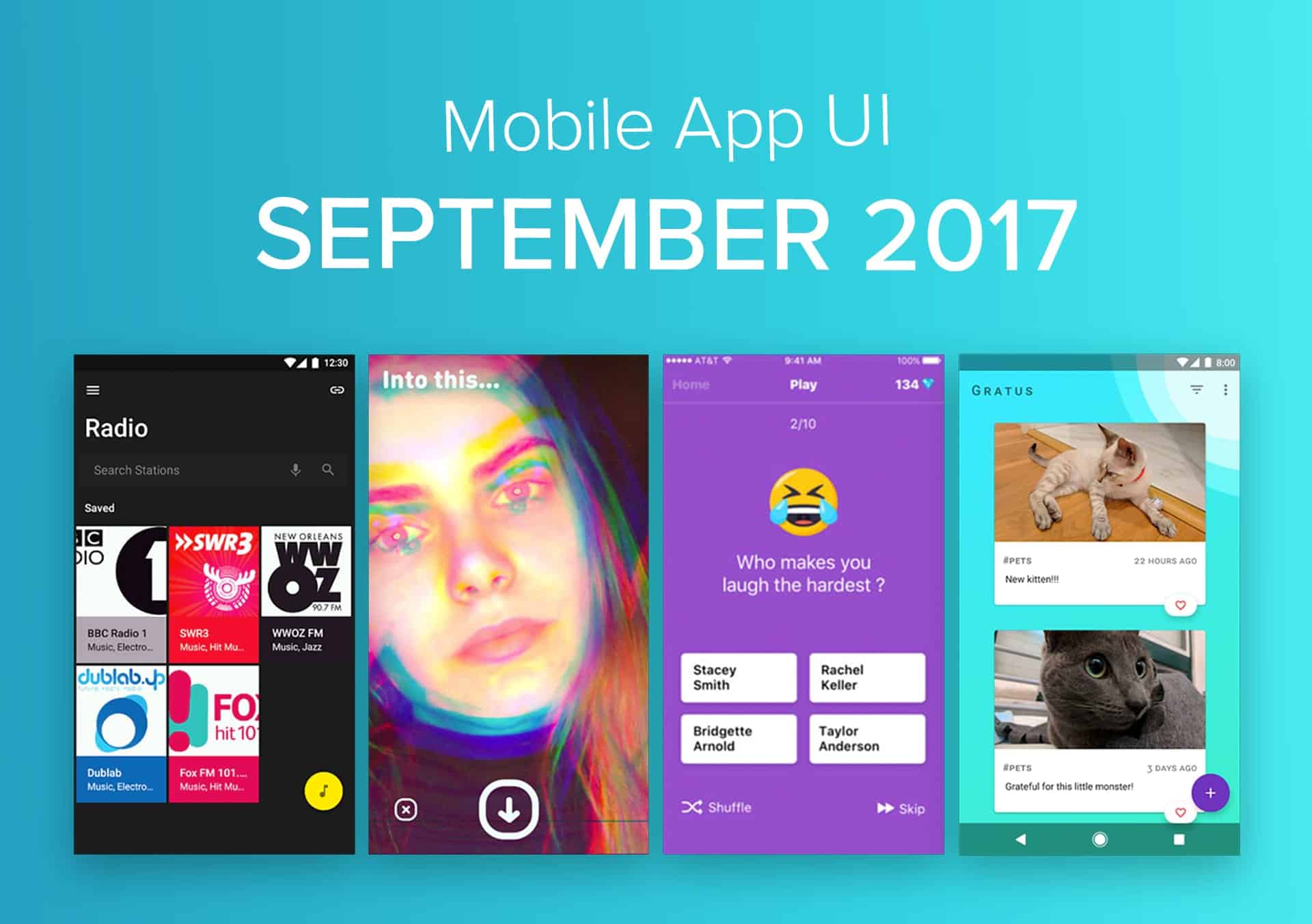 Top 10 Mobile App UI of September 2017