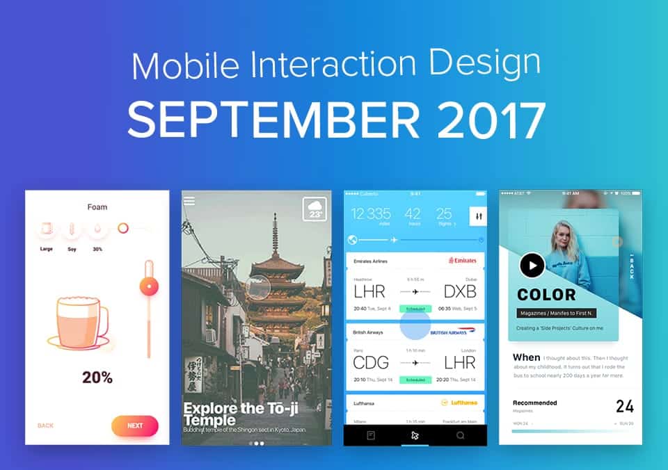 Top 5 Mobile Interaction Designs of September 2017