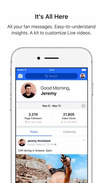 A photo of Facebook Creator, Top 10 Mobile App UI of November 2017
