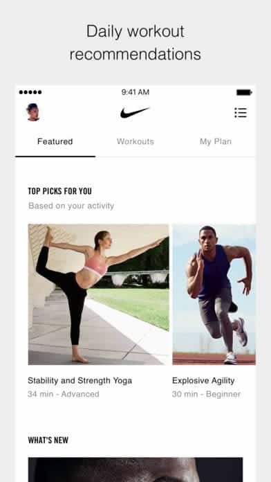 A photo of Nike Training Club, Top 10 Mobile App UI of December 2017