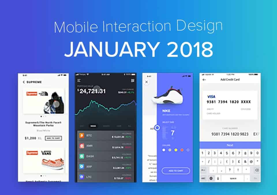 Top 5 Mobile Interaction Designs of January 2018