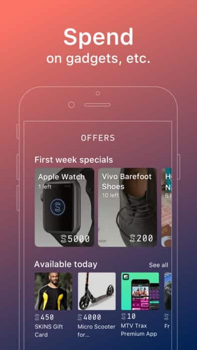 A photo of Sweatcoin, Top 10 Mobile App UI of January 2018