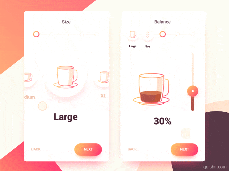 An image of the Coffee Maker Interface, best mobile interaction design of 2017