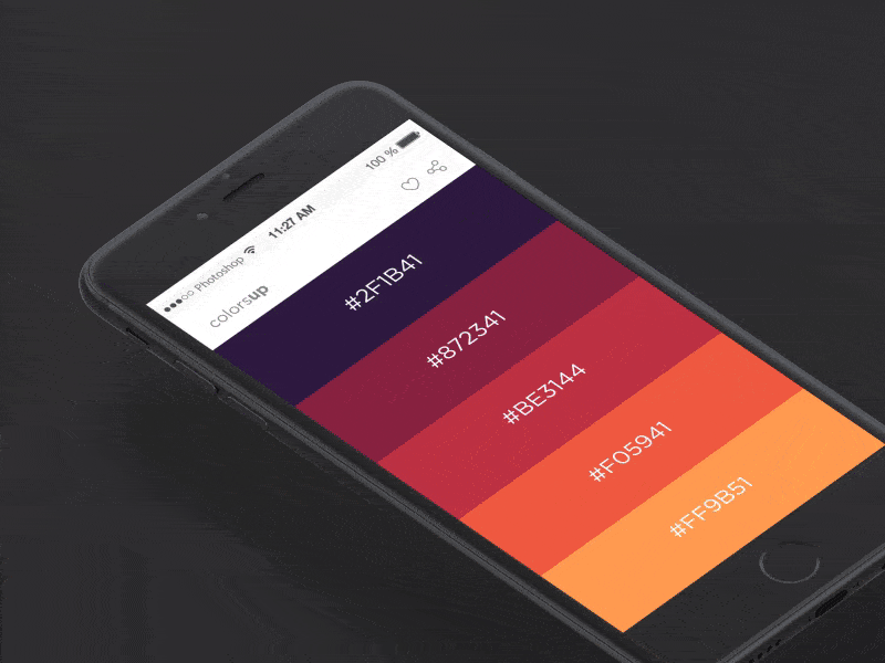 An image of the app concept Colorsup, best mobile interaction design of 2017