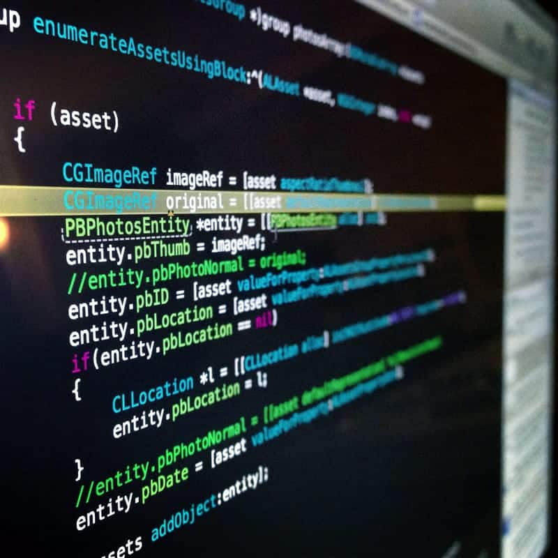 A photo of programming language displayed on a computer screen.
