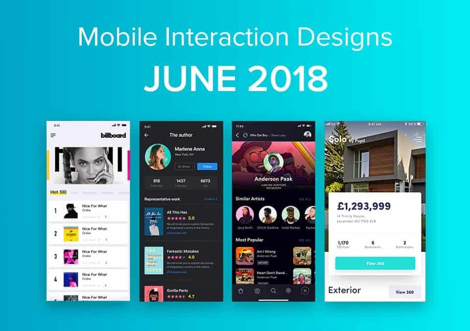 Top 5 Mobile Interaction Designs of June 2018