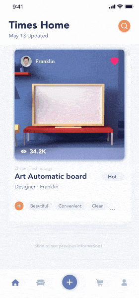 An image of the Furniture E-Commerce App Animation app concept, top mobile interaction design of June 2018
