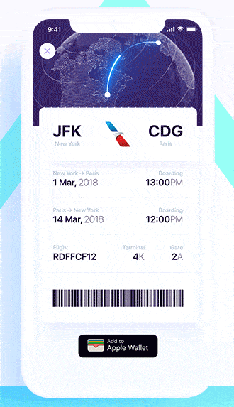 An image of the Luxury Flights App UI Bill app concept, top mobile interaction design of July 2018