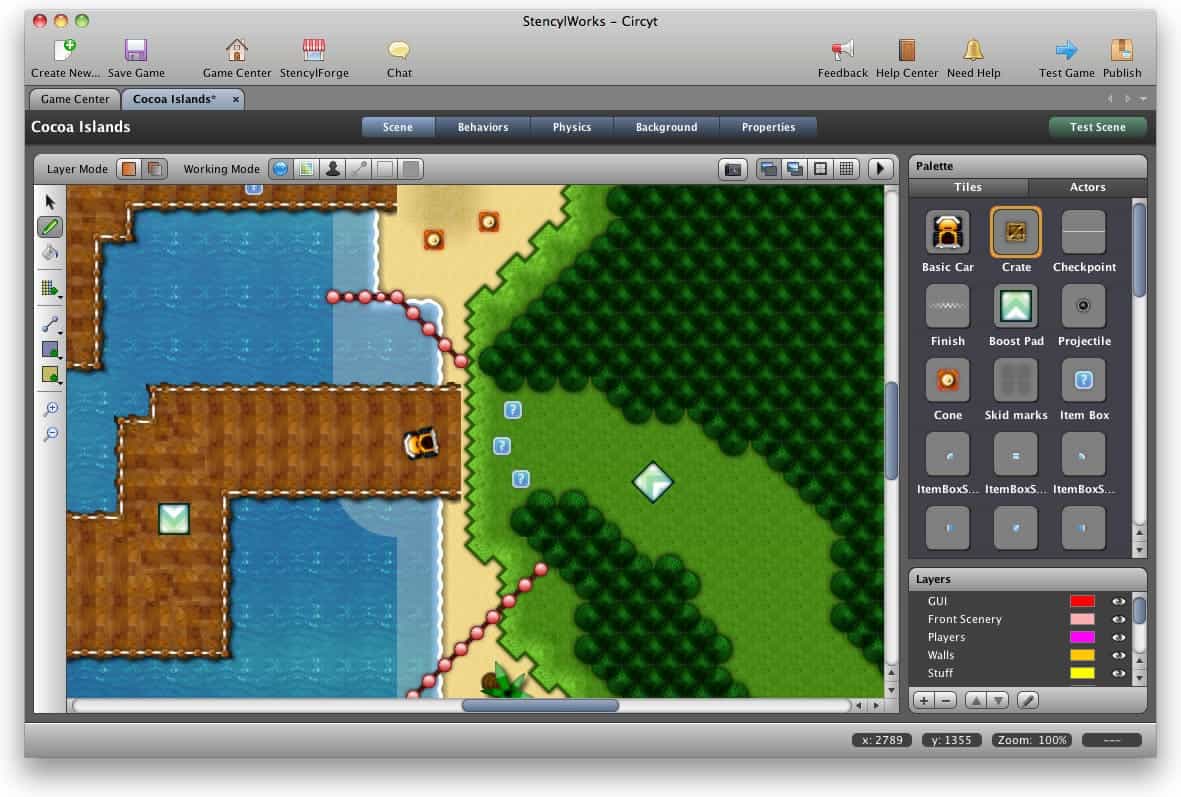 A screenshot of a mobile game created using Stencyl.